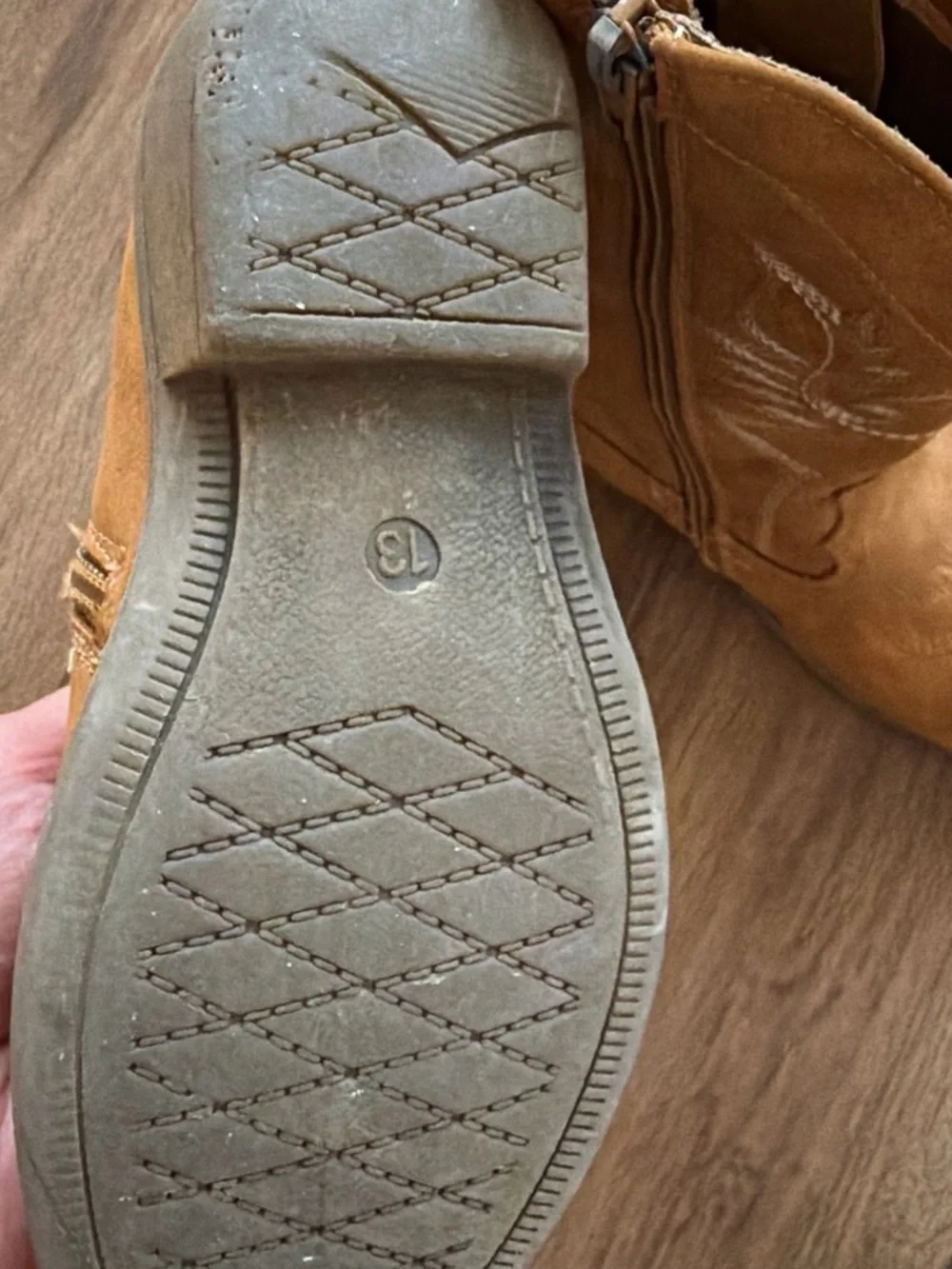 Kids Brown Cowboy Boots with Side Zip